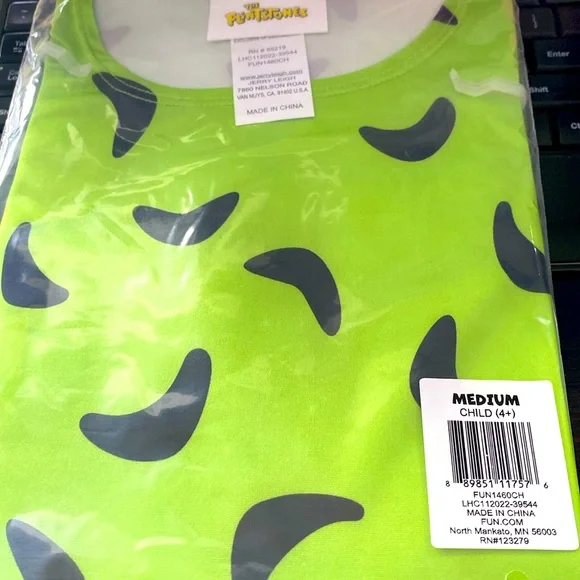 NWT [The Flintstones] Pebbles Classic Halloween Costume Youth Sz M Child (4+)